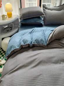 簡約風格格子圖案被套 - 彩色 - 查看 5