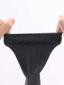 6 Pairs Set Large Size Socks, Autumn And Winter, Men's Plain Mixed Knit Casual Business Mid Tube Socks, Fit For Daily Wear, Formal Wear, Work, European And American Sizes, Comfortable And Breathable, Durable And Comfortable, Even If Standing For A Long Time - Black - View 5