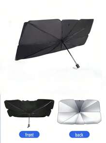 Car Heat Insulation Sunshade Umbrella - Black - View 8