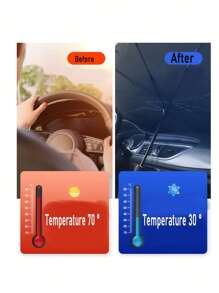 Car Heat Insulation Sunshade Umbrella - Black - View 7
