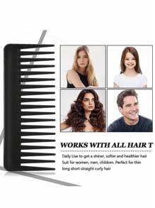 2pcs Women's Multi-Color Hair Smooth Comb Flat Comb, Anti-Knot Portable Wide Teeth Hair Comb, Suitable For Daily Use ,Hair Styling Tools Hair Accessories - Multicolor - View 5