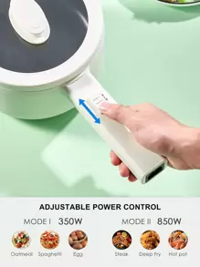 Reemix Hot Pot Electric With Steamer, 1.6L(54.11oz) Ramen Cooker Non-Stick Sauté Pan For Steak, Egg, Fried Rice, Ramen, Oatmeal, Soup, Portable Personal Hot Pot Perfect Suit For Dorm Room And Apartment - 米色 - 查看 2