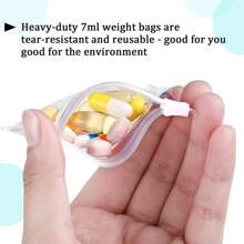 5PCS Reusable Pill Pouch Bags Zippered Pill Pouch Set Pill Baggies Colorful Plastic Pill Bags Self Sealing Travel Medicine Organizer Storage Pouches With Slide Lock For Pills And Small Items Pill Box Pill Case Pill Organizer Pill Container Travel Accessories Dorm Essentials - Clear - View 5