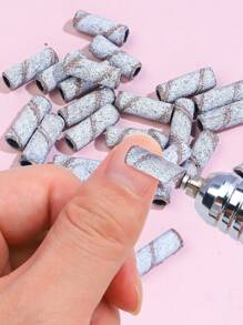 美甲研磨打磨頭砂輪,60入組3.1毫米研磨環,美甲移除和修復工具 - 彩色 - 查看 2