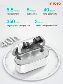 Mibro Micro M1 TWS 藍牙耳機 4 揚聲器 IPX4 防水觸控運動無線 HiFi 立體聲 ENC 降噪耳塞 白色 - 白色 - 查看 3