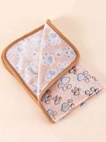 1 Miếng Mềm mại Và Ấm áp Lông cừu san hô Chăn thú cưng Với Chân chó In Đối với Nhỏ bé Và Kích thước trung bình Mèo Và Chó , Thích hợp Đối với Bốn Đến Ngủ Và Nghỉ ngơi ( Nâu ) - màu nâu - Xem 1