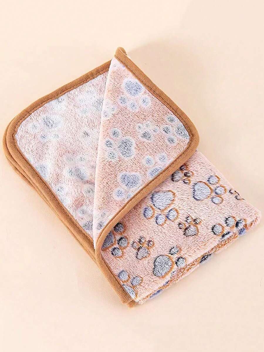 1 Miếng Mềm mại Và Ấm áp Lông cừu san hô Chăn thú cưng Với Chân chó In Đối với Nhỏ bé Và Kích thước trung bình Mèo Và Chó , Thích hợp Đối với Bốn Đến Ngủ Và Nghỉ ngơi ( Nâu ) - màu nâu - Xem 1