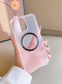 1入磁吸式CD圖案手機支架和鍍鑽TPU帶紋路側邊的手機殼，與iPhone兼容 - 黑色 - 查看 6