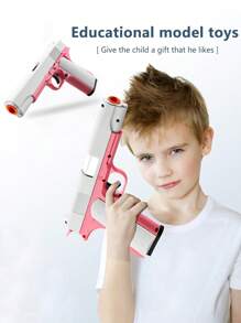 Pistola De Juguete Estilo Colt Rosa Con Carcasa De Resina Abs Para Niños Y Niñas, Regalo De Cumpleaños, 1 Ud. - Rosa - Ver 4