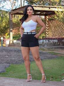 Women Shorts - 黑色 - 查看 1