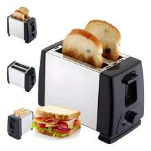 Tostadora de Pan Electrico de Pan de Molde 2 Rebanada - Blanco y Negro - Ver 1