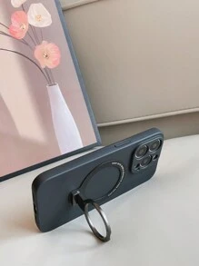 支架 1 件磨砂 Tpu 和金属环支架磁性手机壳兼容 、Redmi 和三星手机 - 黑色 - 查看 4