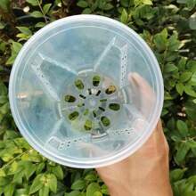 Clear Plastic Orchid Pots With Holes Transparent Flower Pot Succulents Plant - White - View 3