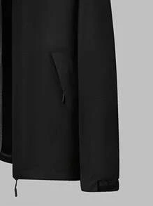 女士對比軟殼夾克 - 黑色 - 查看 4