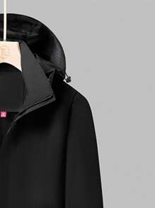 女士對比軟殼夾克 - 黑色 - 查看 3