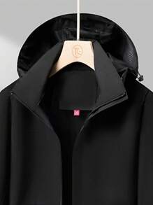 女士對比軟殼夾克 - 黑色 - 查看 2