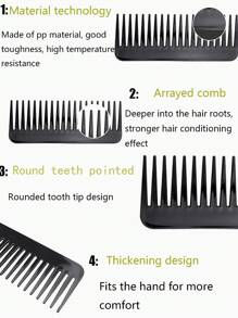 2pcs Women's Multi-Color Hair Smooth Comb Flat Comb, Anti-Knot Portable Wide Teeth Hair Comb, Suitable For Daily Use ,Hair Styling Tools Hair Accessories - Multicolor - View 6