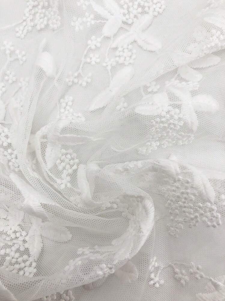 1 יחידה סקאלופ קצץ צעיף רקמת תחרה עטיפת ראש לקישוט בנדנה, רצועת שיער, סרט ראש אידיאלי להלבשת המראה שלך יום האהבה - לבן - ראה 4