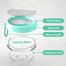 20盎司带盖隔夜燕麦片容器，带盖和勺子的燕麦片容器，防漏隔夜燕麦罐，方便携带的早餐杯，学校用品 - 彩色 - 查看 11