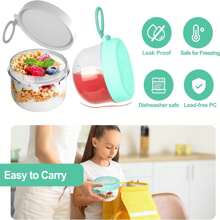 20盎司带盖隔夜燕麦片容器，带盖和勺子的燕麦片容器，防漏隔夜燕麦罐，方便携带的早餐杯，学校用品 - 彩色 - 查看 5