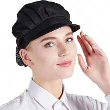 1pc Black Chef Cap, Anti-dust, For Kitchen, Workshop, Catering, Food Factory, Canteen And More - Black - View 8