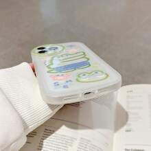 1pc Funny Cartoon Crocodile Printed Transparent Silicone Phone Case - Multicolor - View 6