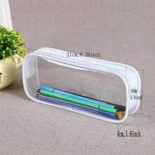 1入時尚的黑白色透明pvc拉鍊筆袋-非常適合放置衛生用品、考試用品、旅行用品和化妝品!