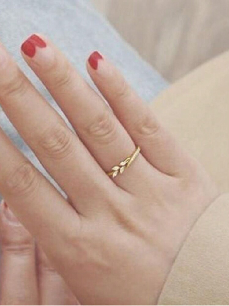 1pc Exquisite Cubic Zirconia Ring, Suitable For Women, Can Be Worn For Weddings, Parties, Engagements, Anniversaries, Valentine's Day Gifts, Gifts For Moms, Mother's Day - Yellow Gold - View 5