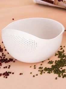 Kitchen Vegetable Basket Fruit Plate For Washing Vegetables And Rice - White - View 3