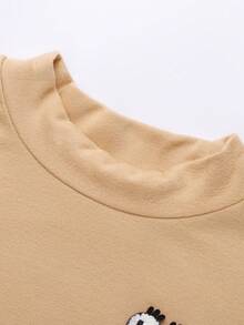 Annil Tween Boys Autumn/Winter Modal Long Sleeved Clear Mid Neck Underlay Shirt Khaki - Khaki - View 3