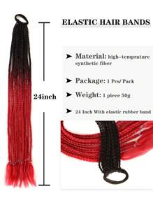 插色馬尾髮夾,為瘋狂髮型、日常髮型提供彩色假髮配件,彩色辮子發夾,彩虹編織合成髮件,配有橡皮筋,適用於女士假髮