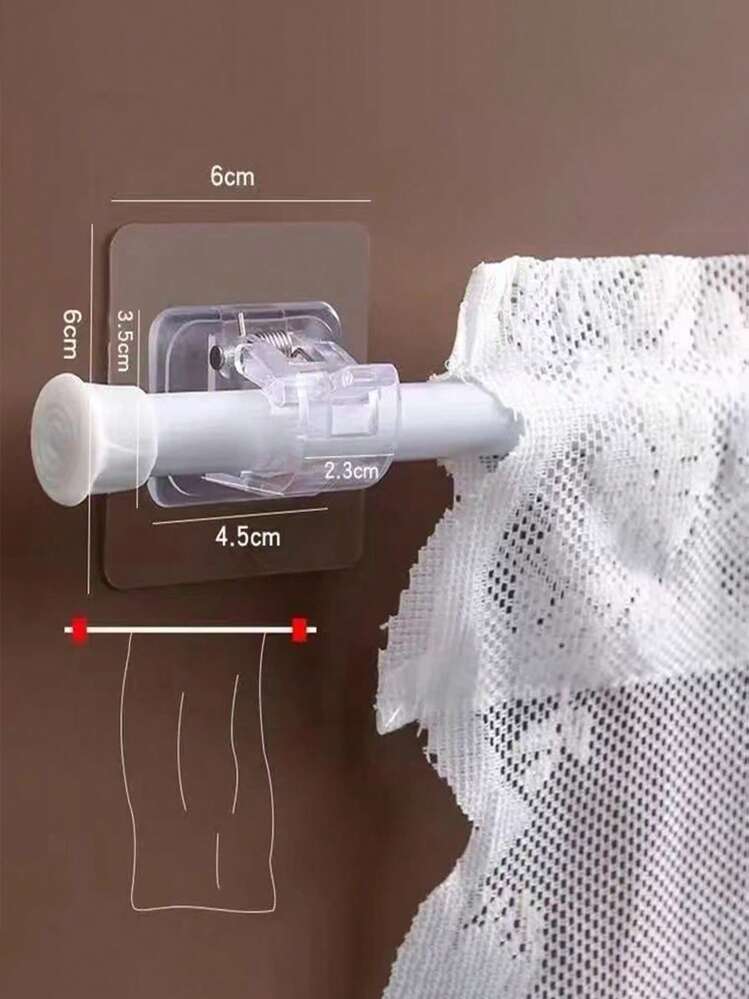 BEAFACE Set di 6 supporti per bastone per tende da soffitto, ganci autoadesivi per tende con viti, adatti per cucina e camera da letto (Trasparente) | Leroy Merlin
