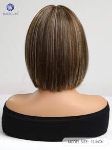 HAIRCUBE 12 英寸 HAIRCUBE 短直发假发 天然假发 女士短发假发 带刘海的假发 合成假发 自然外观 耐热合成假发 日常使用 - 間色 - 查看 7