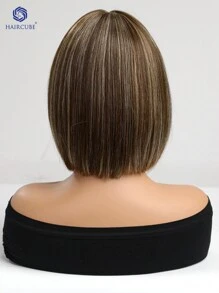 HAIRCUBE 12 英寸 HAIRCUBE 短直发假发 天然假发 女士短发假发 带刘海的假发 合成假发 自然外观 耐热合成假发 日常使用 - 間色 - 查看 5