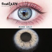 FRESH LADY Lentes De Contacto Desechables De 1 Año De Color Gris De La Marca Freshlady Rome - Gris - Ver 9