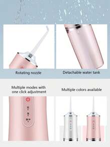 1 pieza Irrigador Bucal 4 en 1 eléctrico - Rosa - Ver 9