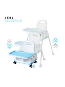 Silla Periquera Alta Para Bebe Ajustable 3 En 1 Reforzada - Azul - Ver 4