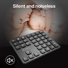 Teclado numérico inalámbrico Bluetooth dual JOMAA portátil y recargable para iPad/Laptop/Windows/iOS (240mAh) - Negro - Ver 2