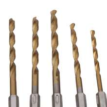 13入組鈦鍍覆高速鋼鑽頭組,1/4"六角桿鑽頭工具,1.5-6.5毫米 - 金色 - 查看 4