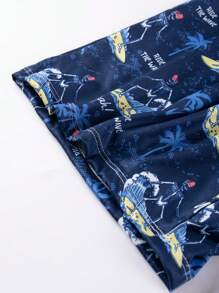 Calzoncillos con estampado de calavera y diseño de anime ahegao para hombres, Halloween - azul real - Ver 4