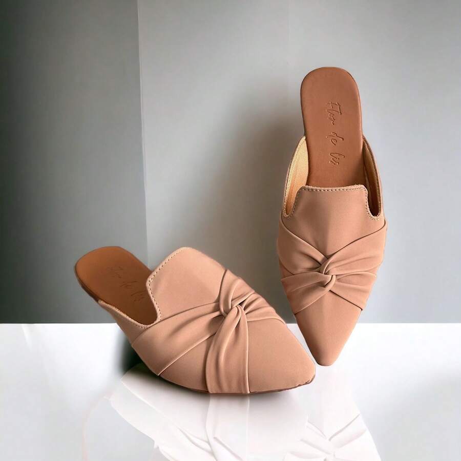 Mule Feminino Sandália Rasteira Muller Scarpin Sapato Laço Bico Fino ...