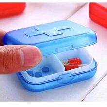 1pc Cross Shaped Pill Box For Travel/portable Mini Pill Container - Blue - View 2