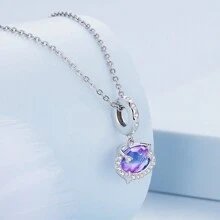 WOSTU 心型珠寶系列1入組925純銀心型魅力珠寶吊墜,適用於原創diy手鏈和項鍊,女士精品珠寶 - 銀色 - 查看 8