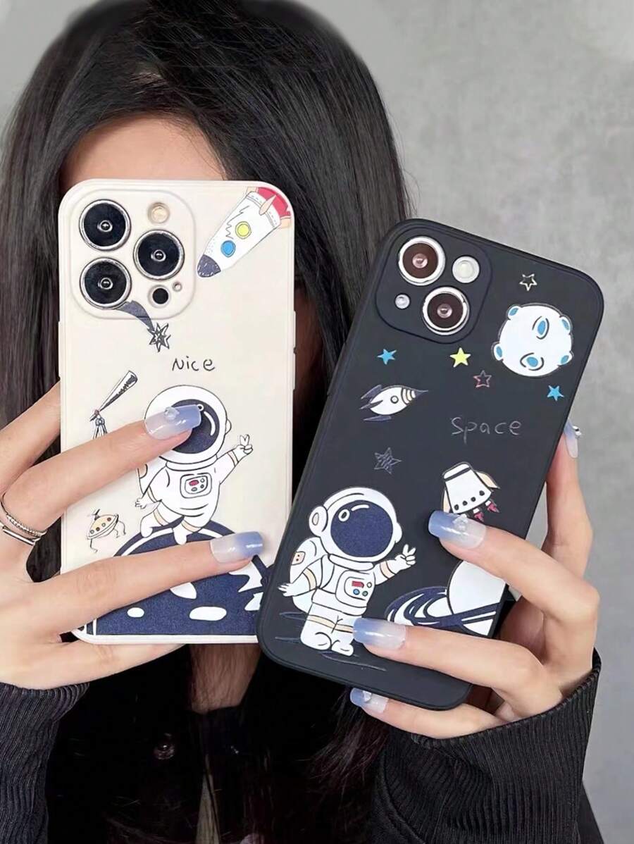 2入組柔軟防摔,彩邊漆邊的智慧型手機保護殼,適用於 Iphone/華為/三星/小米 - 彩色 - 查看 1