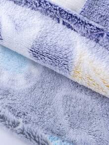 1pc Kids Glow In The Dark Hooded Blanket Sweatshirt With Pocket, Warm Flannel Unicorn Blanket Sweater - Space Planet - View 9