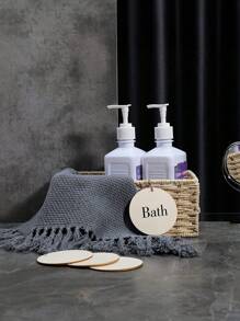 5/10/25/50/100入組未完成的帶孔木質圓片,3英寸圓形木片用於手工藝品空心木裁剪木質標籤裝飾標籤掛飾,diy繪畫材料包 - 紅木色 - 查看 3