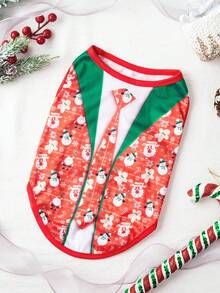 PETSIN 1pc Pet Christmas Suit Style Festive Costume Vest - Multicolor - View 2