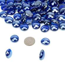 Onlyfire 10 lb Fire Glass Beads for Propane Fire Pit, Vase & Aquarium, 1/2'' Reflective Firepit Glass Rocks for Gas Fireplace and Fire Pit Table - Royal Cobalt Blue Luster - View 3