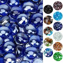 Onlyfire 10 lb Fire Glass Beads for Propane Fire Pit, Vase & Aquarium, 1/2'' Reflective Firepit Glass Rocks for Gas Fireplace and Fire Pit Table - Royal Cobalt Blue Luster - View 1