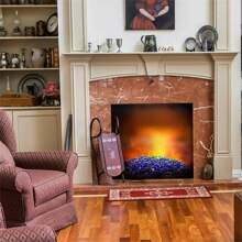 Onlyfire 10 lb Fire Glass Beads for Propane Fire Pit, Vase & Aquarium, 1/2'' Reflective Firepit Glass Rocks for Gas Fireplace and Fire Pit Table - Royal Cobalt Blue Luster - View 6